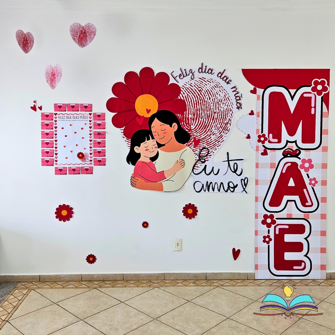 Painel com o tema Dia das Mães Marcas, painel especial para celebrar carinho, afeto, gratidão e amor materno.