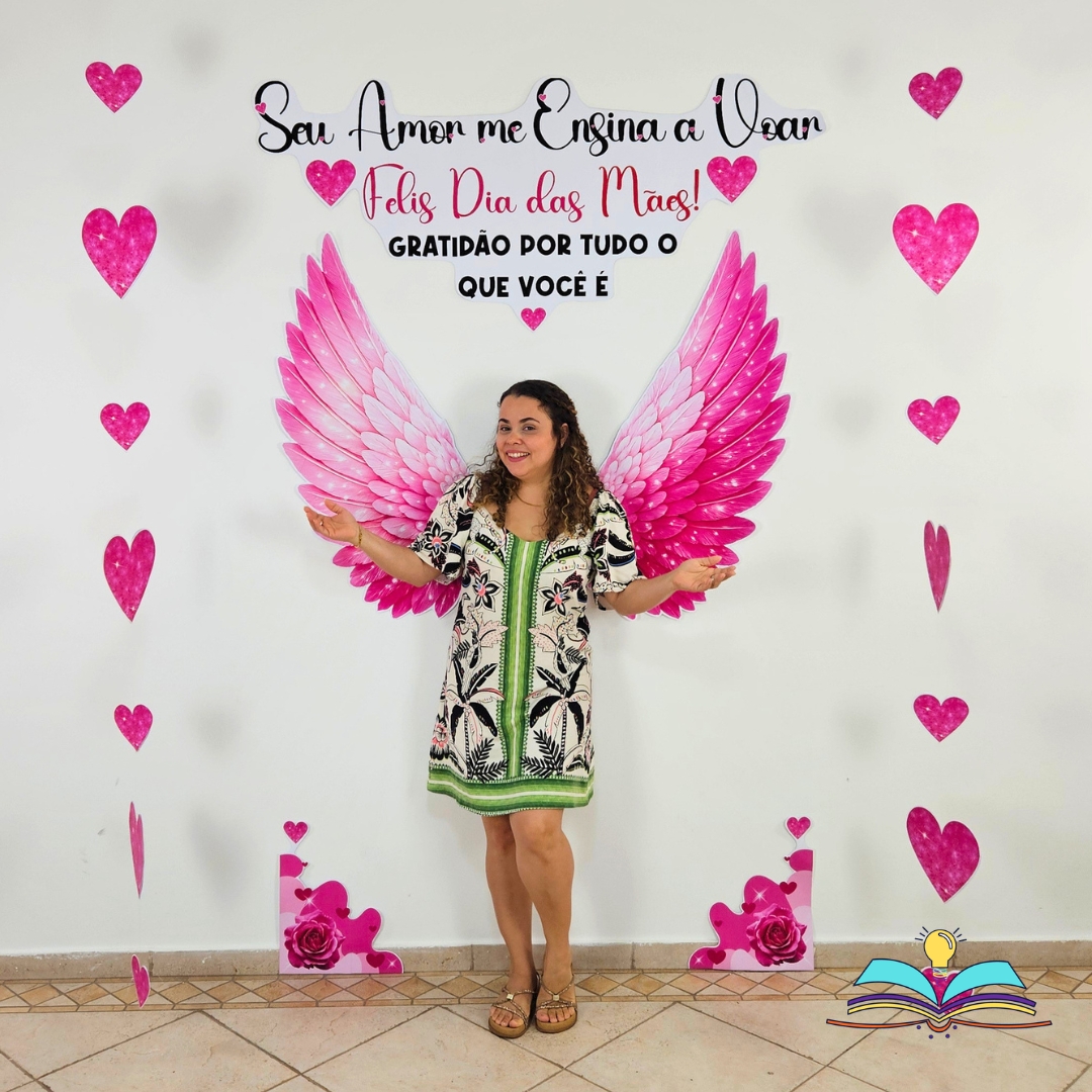Painel Asas com o tema Dia das Mães, especial para celebrar carinho, afeto, gratidão e amor materno